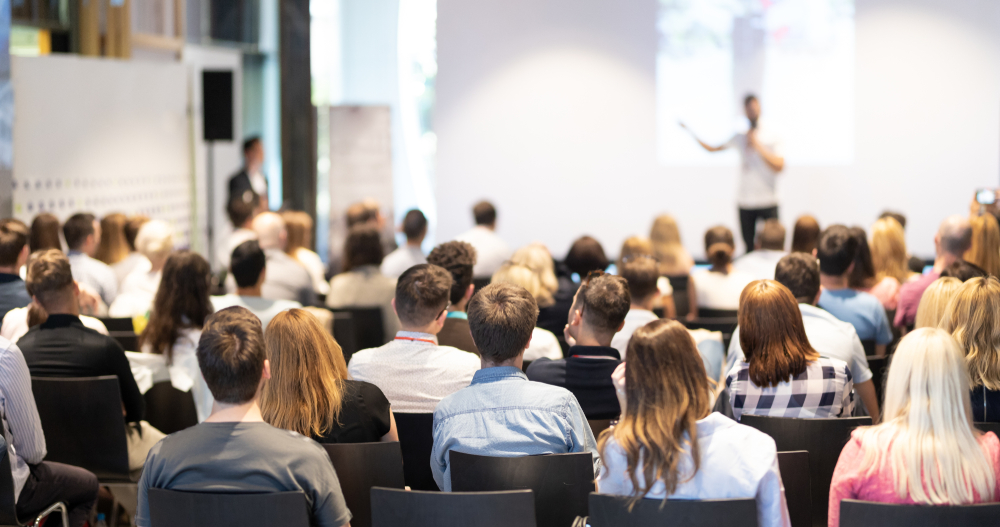people at a conference 